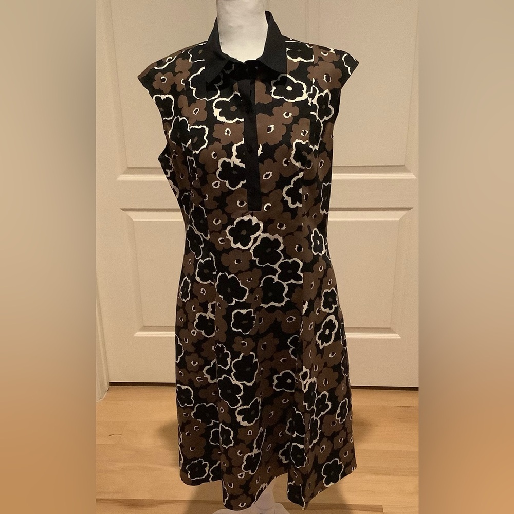 Brooks Brothers Floral Dress in Brown and Black